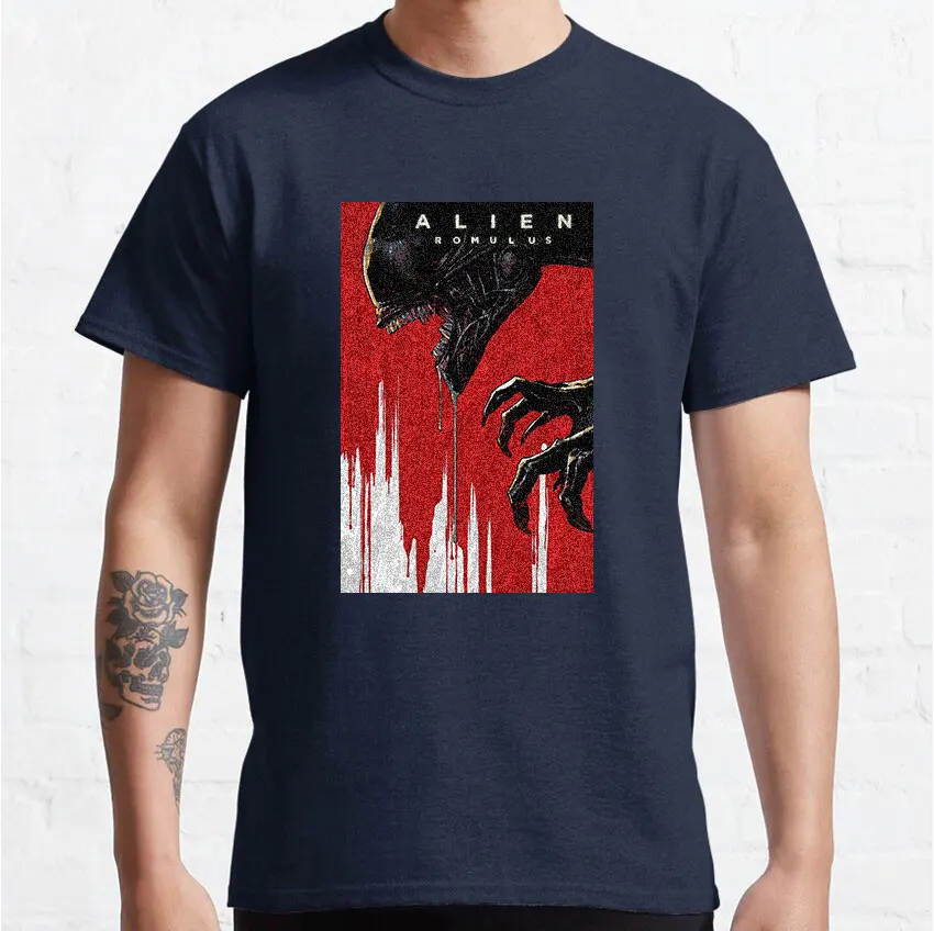 Alien Romulus Xenomorph Alien 2024 cinema sci fi horror moive The ALIEN Saga 100% Cotton printed plus size t shirt for men