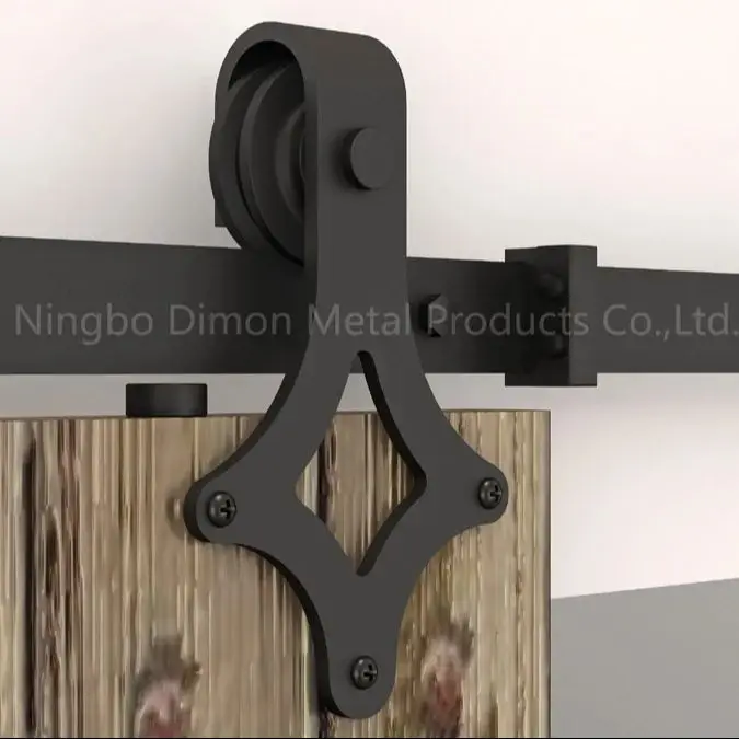 

Dimon Customized Black Color America Style Carbon Steel Sliding Wooden Door Hardware DM-SDU 7205