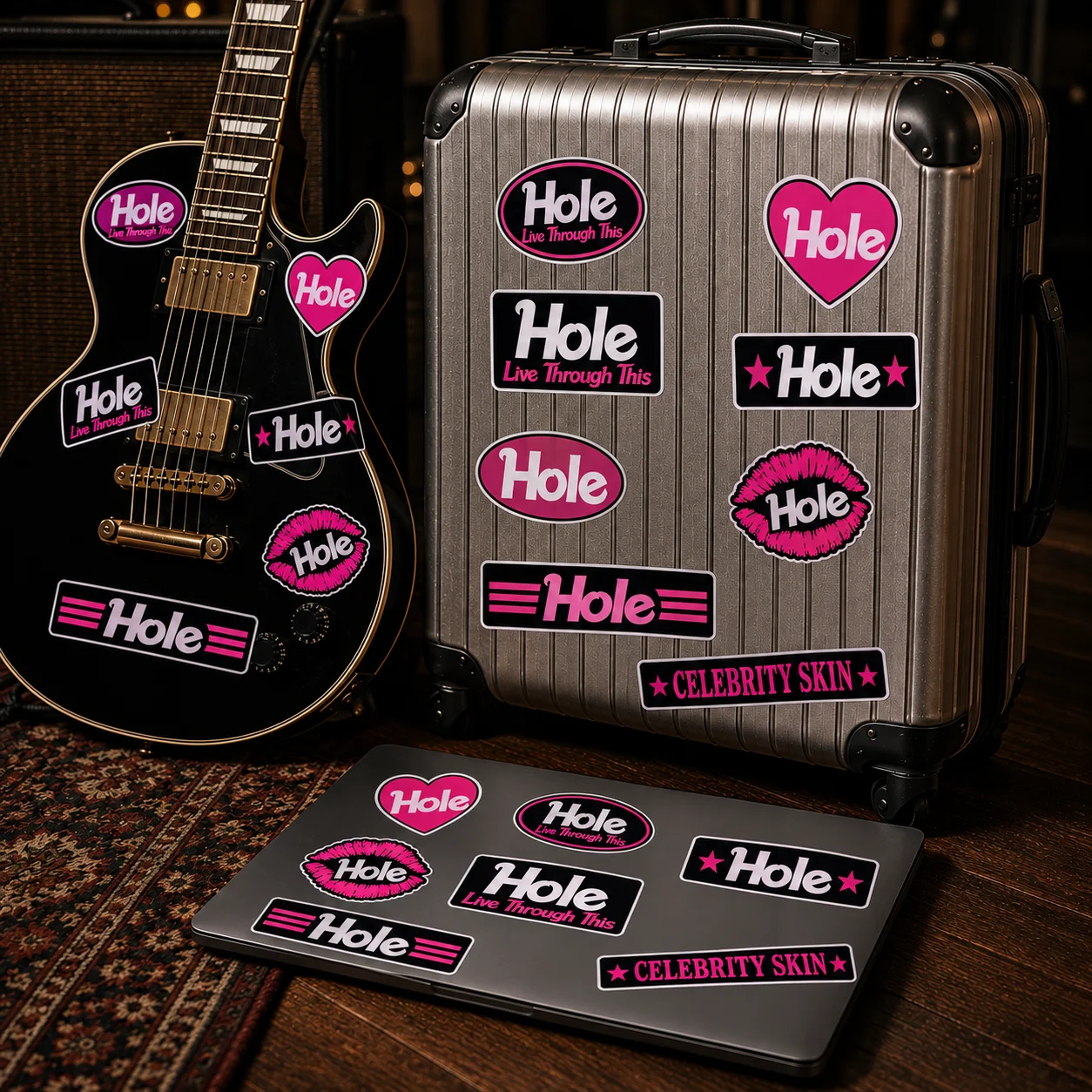 H-ole Aesthetic Graffiti Waterproof PVC Stickers for Car Motorcycle Skateboard Helmet Notebook
