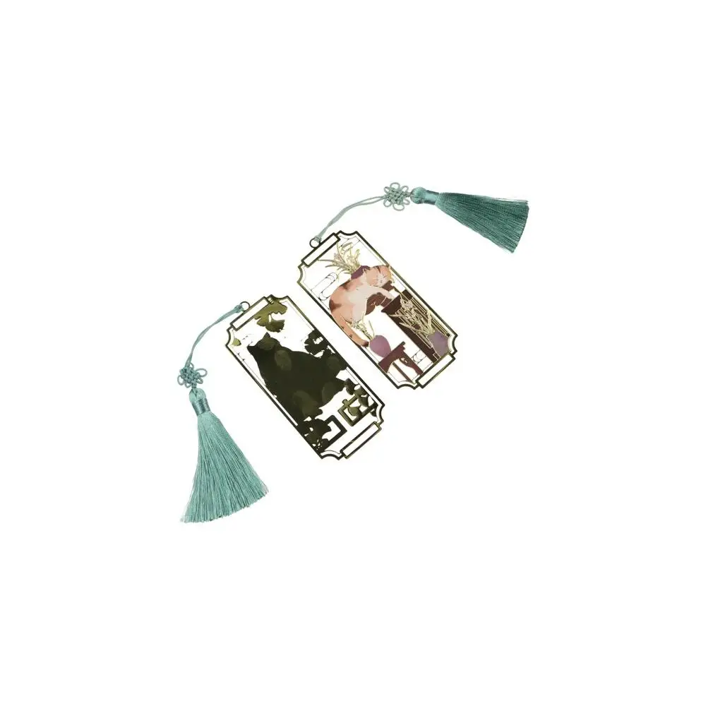 

Cat Hollowed Cat Bookmark Tassels Flower Metal Reading Bookmark Retro Fashion Chinese Style Bookmarks Book Lovers