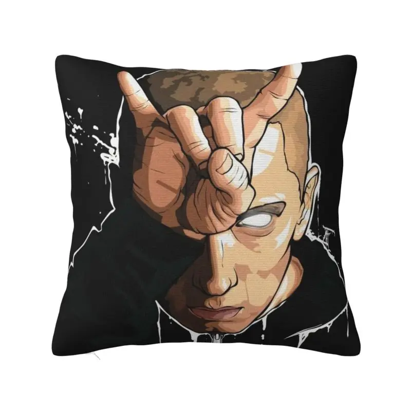 

Custom Famous Rapper E-Eminems Cushion Cover Printing Hip Pop Music Square Floor Pillow Case for Car Pillowcase Home Decorative