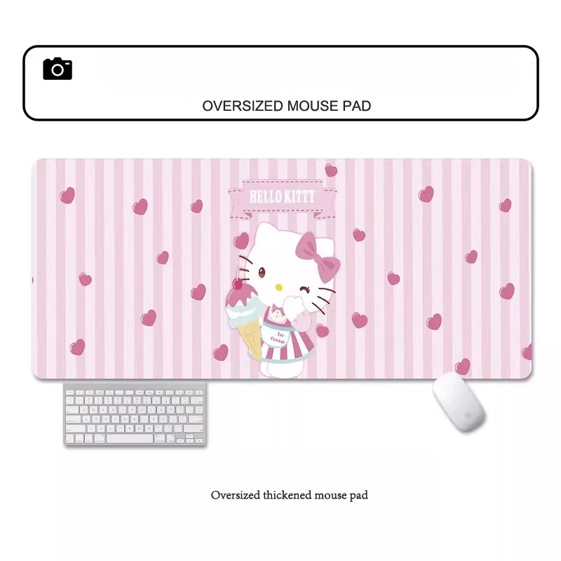 

New Girl Cute Office Desk Decorative Pad High Definition Hello Kitty Leather Mouse Pad Oversized Cartoon Computer Keyboard Pad