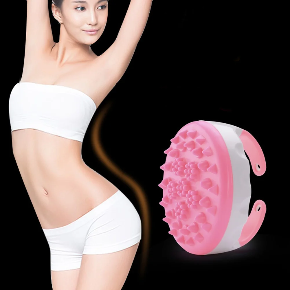 

Handheld Massage Brush Pink Portable Body Massager Smooth Rollers Easy Grip for Cellulite Fat Reduction Thigh Arms Buttocks