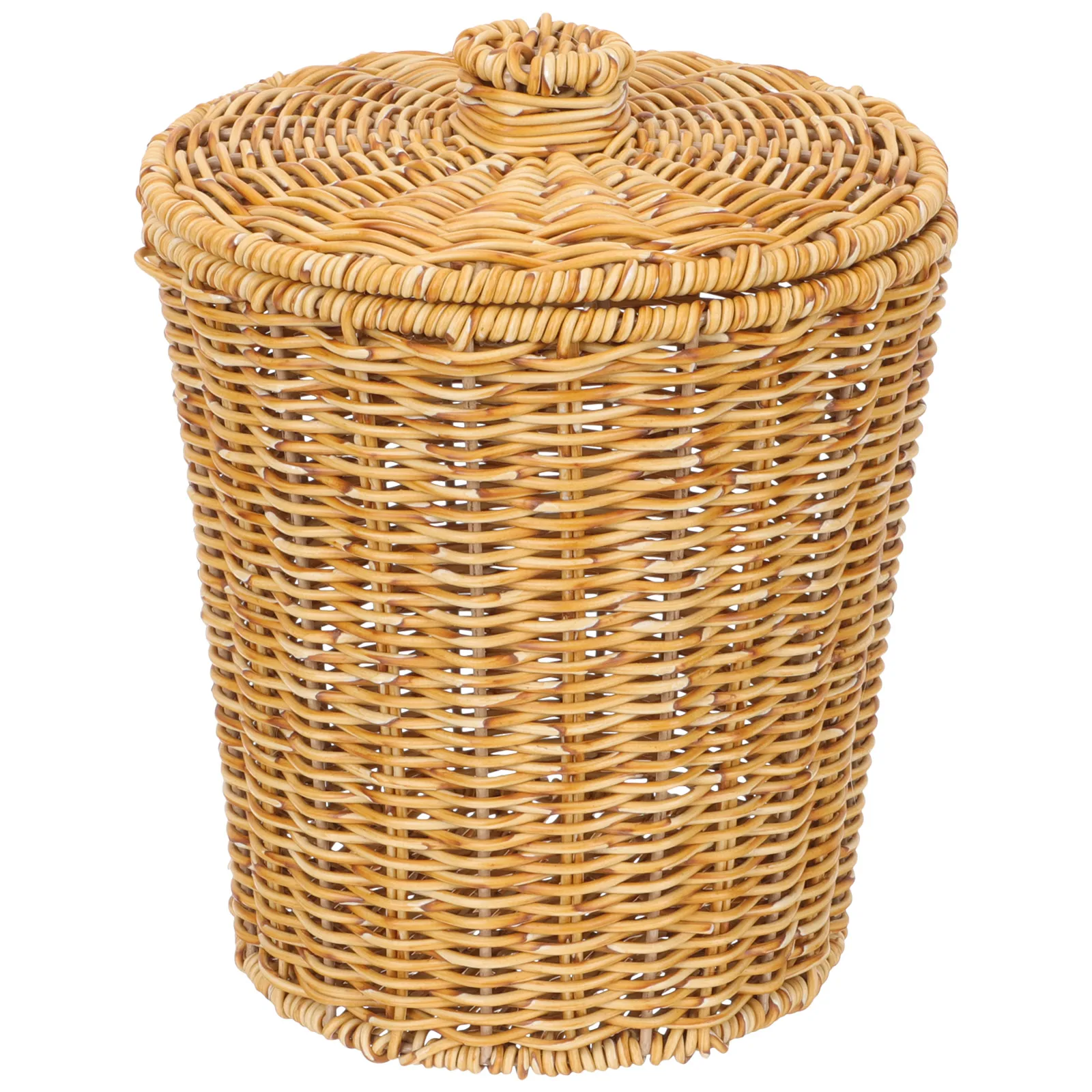 

Woven Trash Can Imitation Rattan Basket Multipurpose Storage Handmade Eco Friendly Bedroom Living Room Bathroom Kitchen