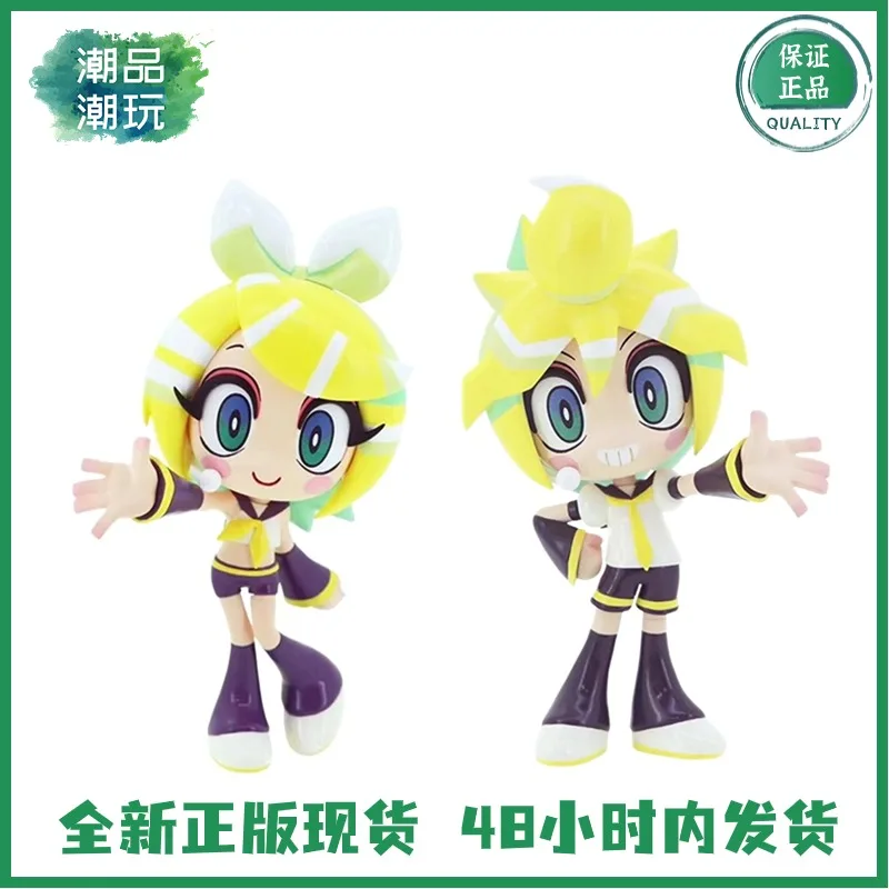 Figuras originais de anime furyu toonize megurine luka kagamine rin kagamine len cantor modelo olhos grandes chibi sd brinquedo fofo 12/13cm