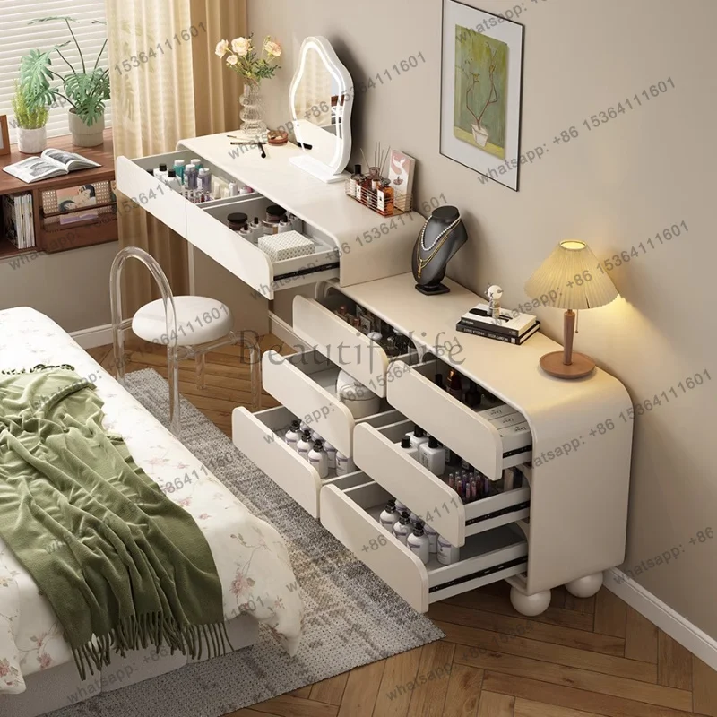 ld Organizer Makeup Dressing Table Bedroom Mirror Storage Girl Beauty Cosmetics Vanity Table   Chinese Furniture