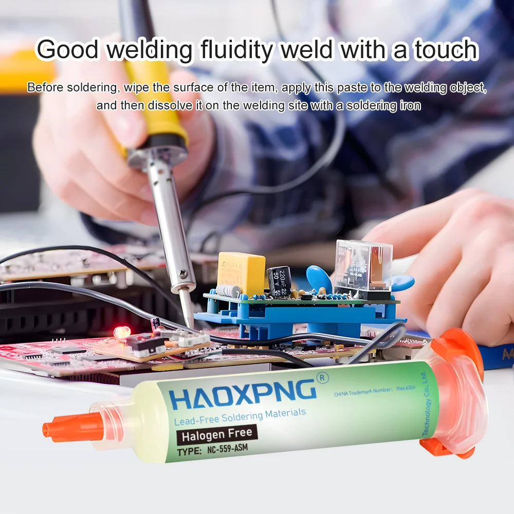 Origine NC-559 NC-223 Flujo de 10cc Flujo sin limpieza para soldar SMD BGA Reballing Soldadura Pasta fundente de aceite avanzada
