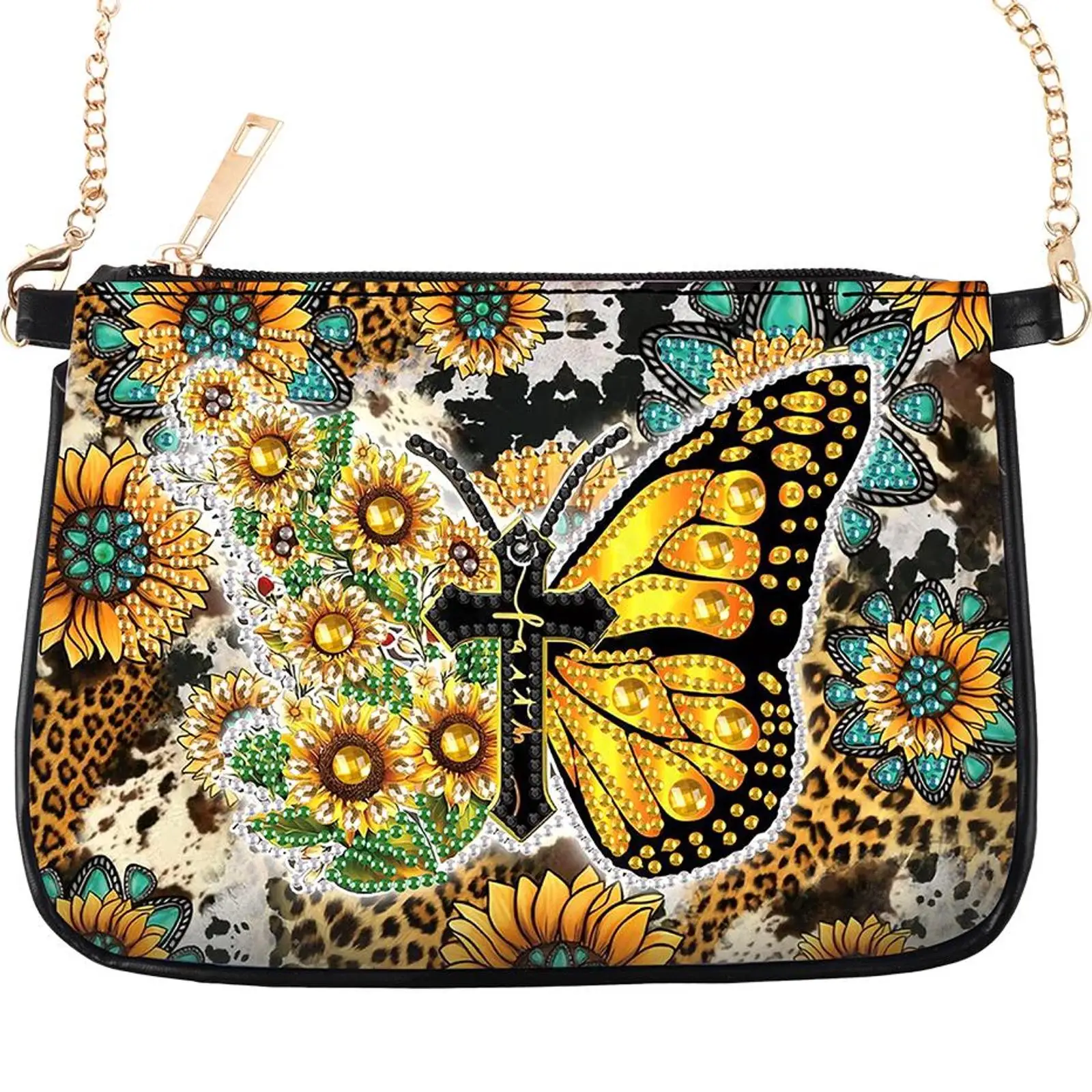 

5D Diamond Painting Crossbody Chain Bags PU DIY Diamond Painting Purses Diamond Painting Shoulder Bag for Women