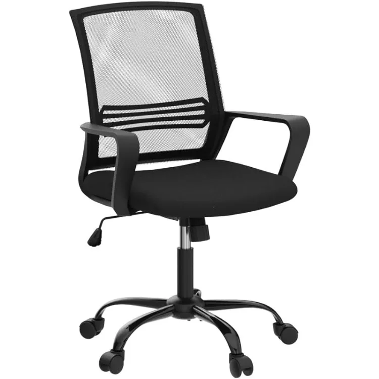 Kursi kantor, 21D X 18W X 35H in, kursi game hitam furnitur kantor