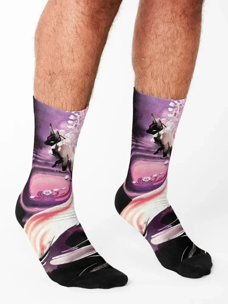 جوارب روز مون ساكورا بلوسوم فوكس للرجبي للمشي لمسافات طويلة جوارب رياضية شتوية دافئة جوارب رجالية نسائية