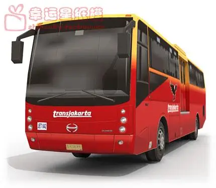 

Transport Bus Transjakatta Red Blue 3D Paper Model DIY Handmade Papercraft