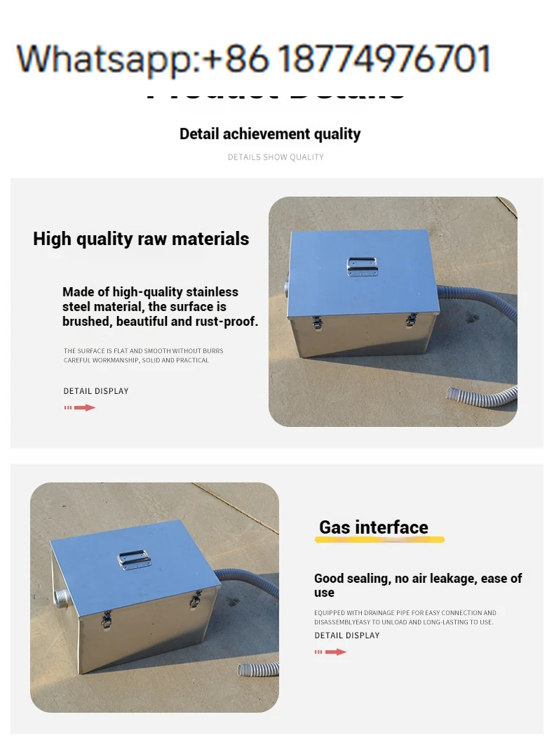 

ZHONGJI Mini Liquid Separator Under Sink Grease Trap for Commercial Kitchen Steel Oil and Water Separator Soup Oil Filter