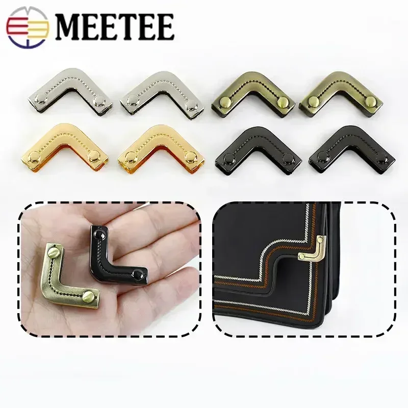 10/20Pcs Metal Bag Corner Handbags Strap Cover Clasp Protector Corners Decor End Clips DIY Edge Banding Hardware Accessories