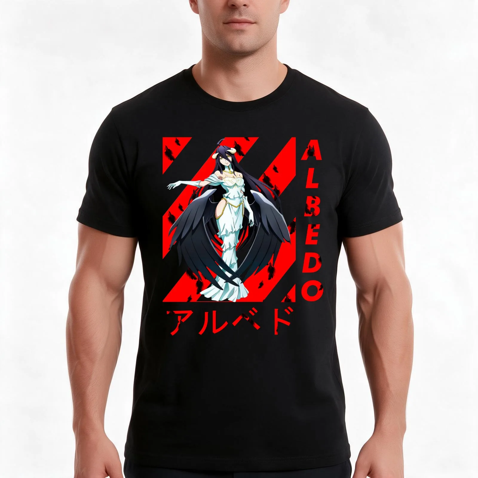Albedo T-Shirt, Summer Casual Cotton Tee, Oversized Streetwear Tops, Vintage Graphic Print, Loose Fit Short Sleeve, 100% Cotton