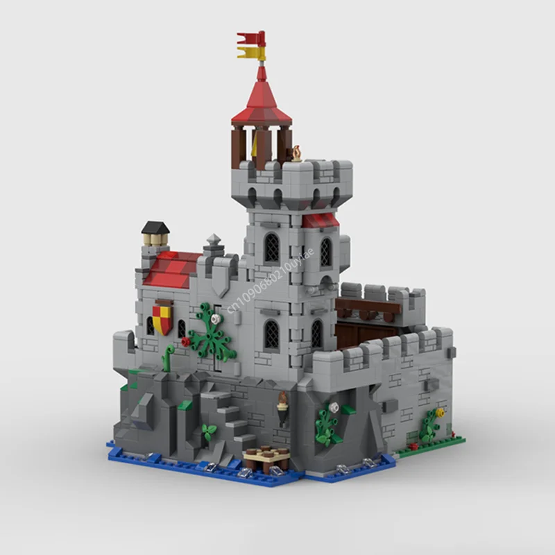 Moc Modular Lochside Castle Medieval Architecture House Building Blocks Diy Creative Kids Assembly Educational Bricks Toys Gifts