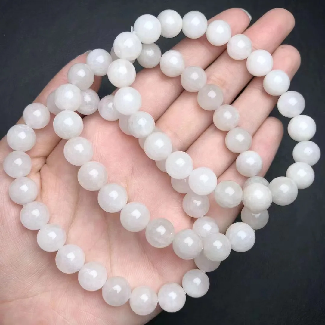 Unit One Bracelet 9mm Good Sale Natural White Rabbit Hair Quartz Crystal Healing Bead Bracelet