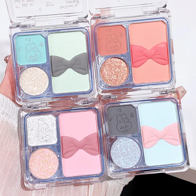 Soft Shimmer Mini Eyeshadow Palette Matte Glitter Eye Makeup Long-wear Silky-smooth Highly Pigmented Neutral Eyeshadow Cosmetics