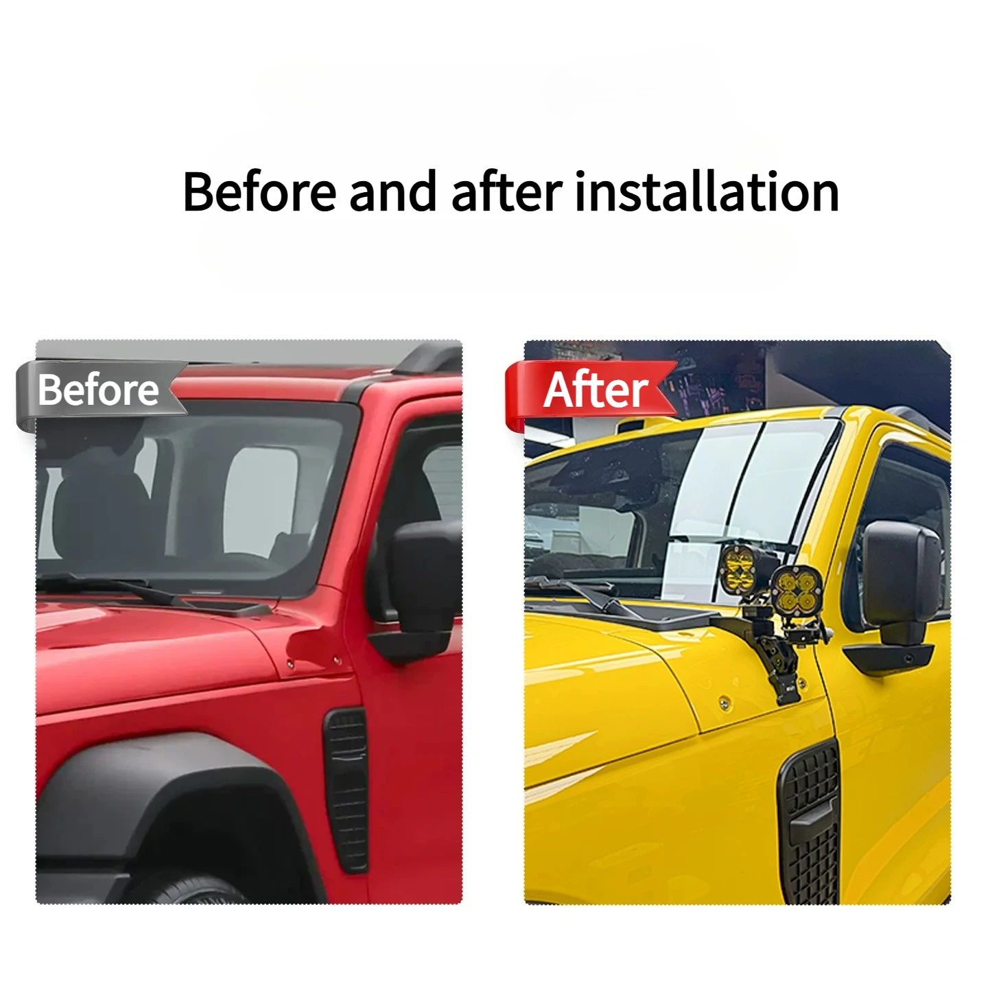 For GWM Tank 300 LHi4 2026 Z Series A-Pillar Extension Bracket Modified Hood Dual Light Quick-Release Bracket Car Accessories