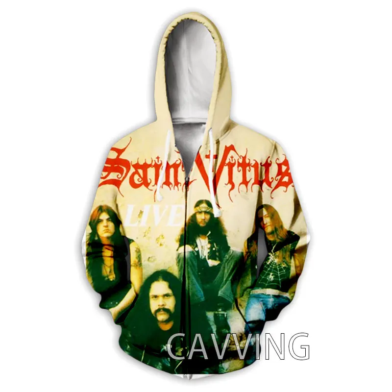 CAVVING 3D Printed Saint Vitus Zipper Hoodies Zip Hooded Sweatshirt Harajuku Hoodie Sweatshirt for Men/women