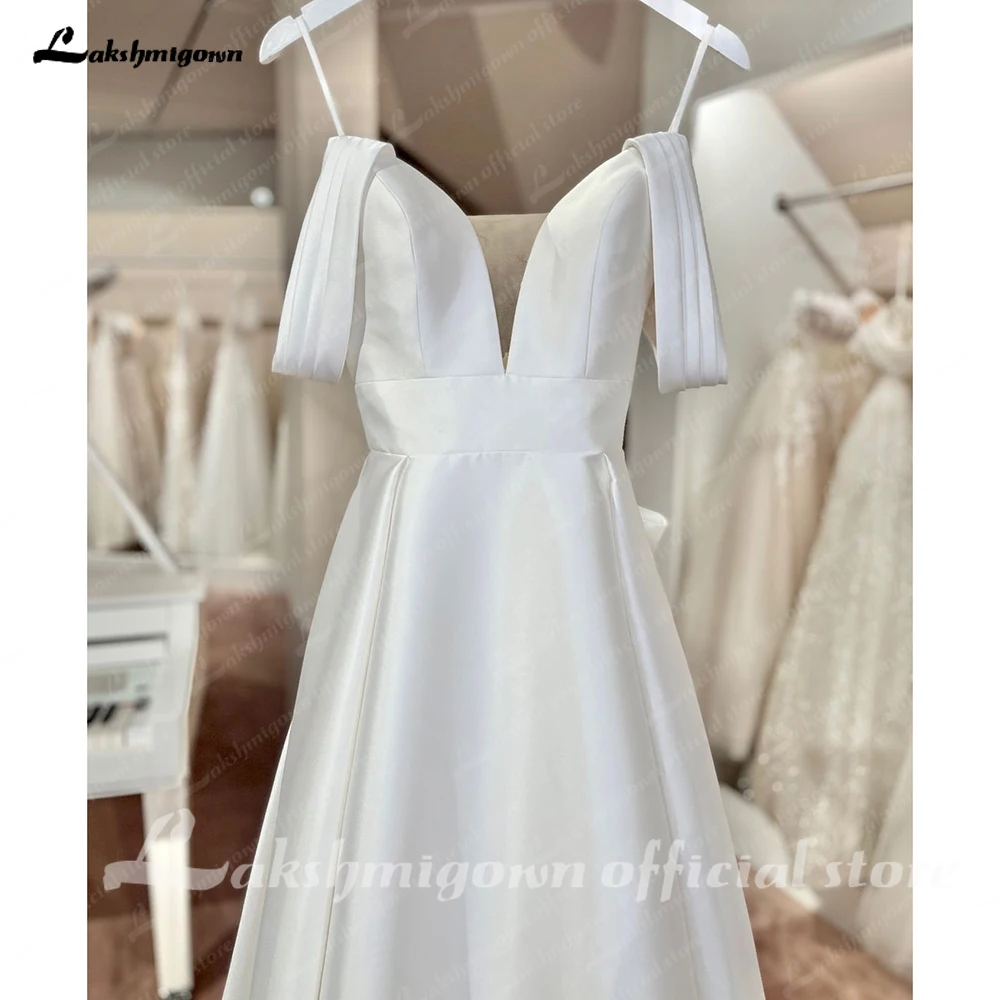 Lakshmigown Luxury Wedding Dresses Women's A Line Sexy Off Shoulder Sweetheart Princess Bridal Gowns Satin Vestidos Customized image 3