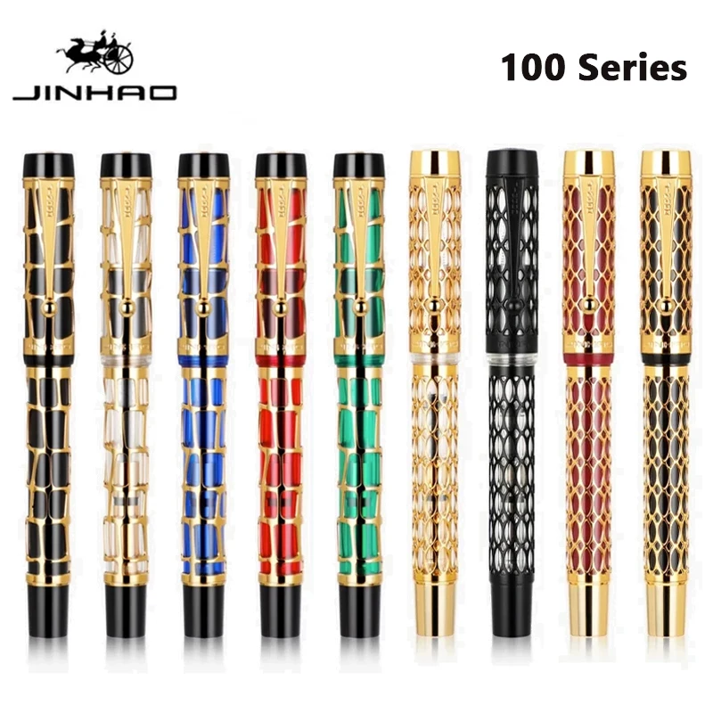 

Jinhao 100 перьевая ручка, роскошная ручка, элегантная полимерная перьевая серия EF/F/M перо, каллиграфическая чернильная ручка, канцелярские принадлежности для школы и офиса