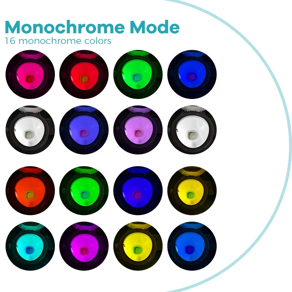 LED Toilet Lamp 7 Colors Toilet Bowl Seat Backlight PIR Motion Sensor 3 Modes Nightlight Waterproof Bathroom Atmosphere Lighting