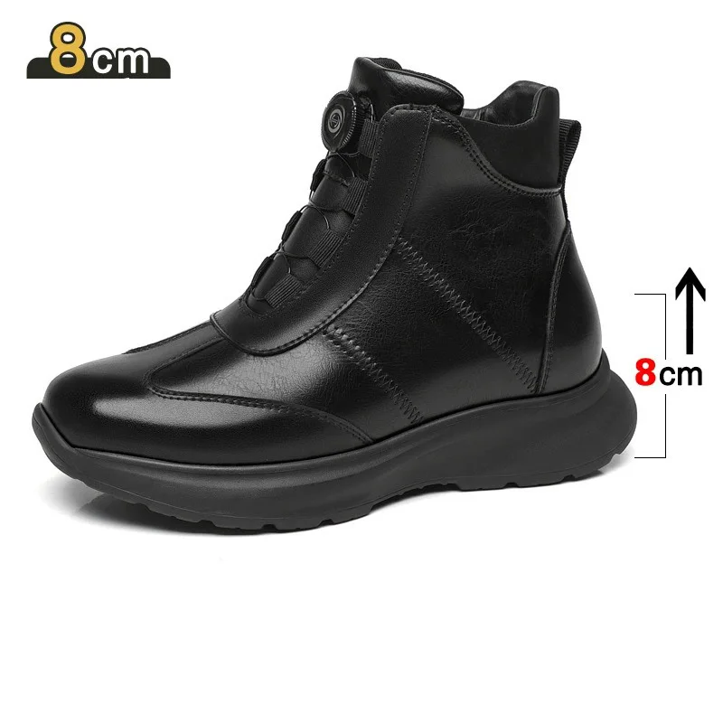 

Men's 8cm Elevator Shoes Business Casual Dress Sneakers - High/Low Top with Rotating Buckle for Walking Travel