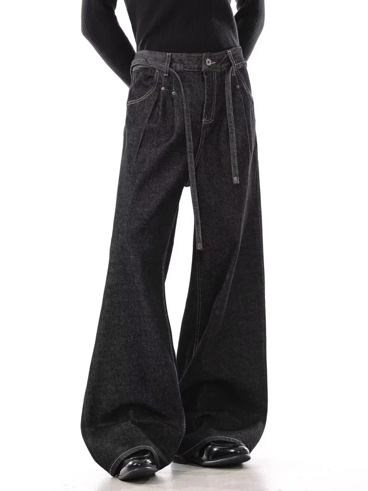 2026 Ropa Y2K Fashion Black Baggy Pleated Casual Jeans Pants For Men Clothing Straight Harajuku Cotton Long Trousers Moda Hombre