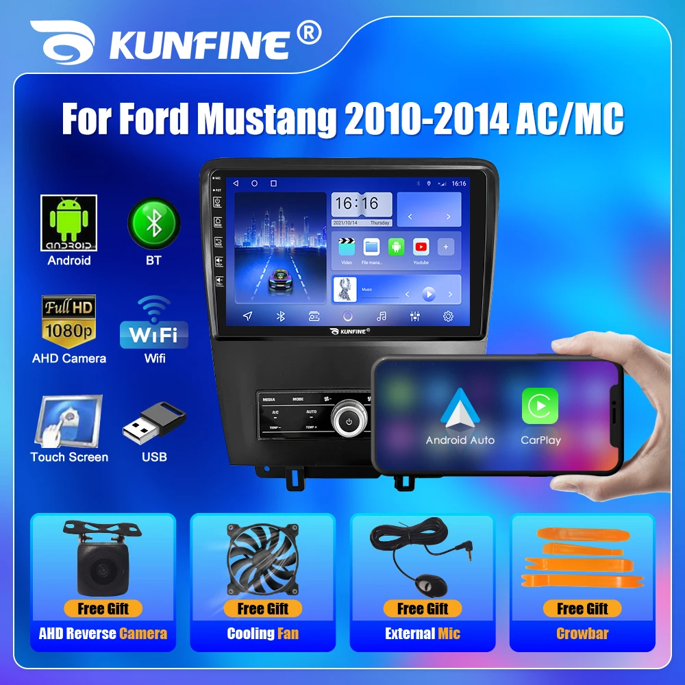 10.33 Inch Car Radio For Ford Mustang 2010-2014 2Din Android Octa Core Car Stereo DVD GPS Navigation Player QLED Screen Carplay