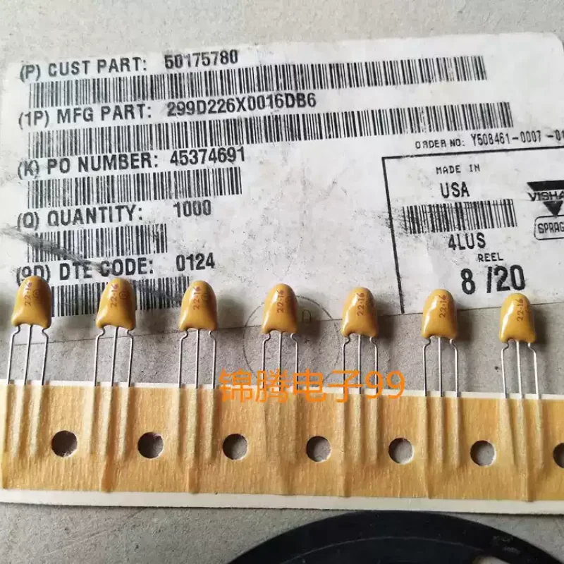 10-100pcs imported American Sibi SPRAGUE direct insertion gallbladder capacitor 299D 22UF 16V military grade gallbladder capacit