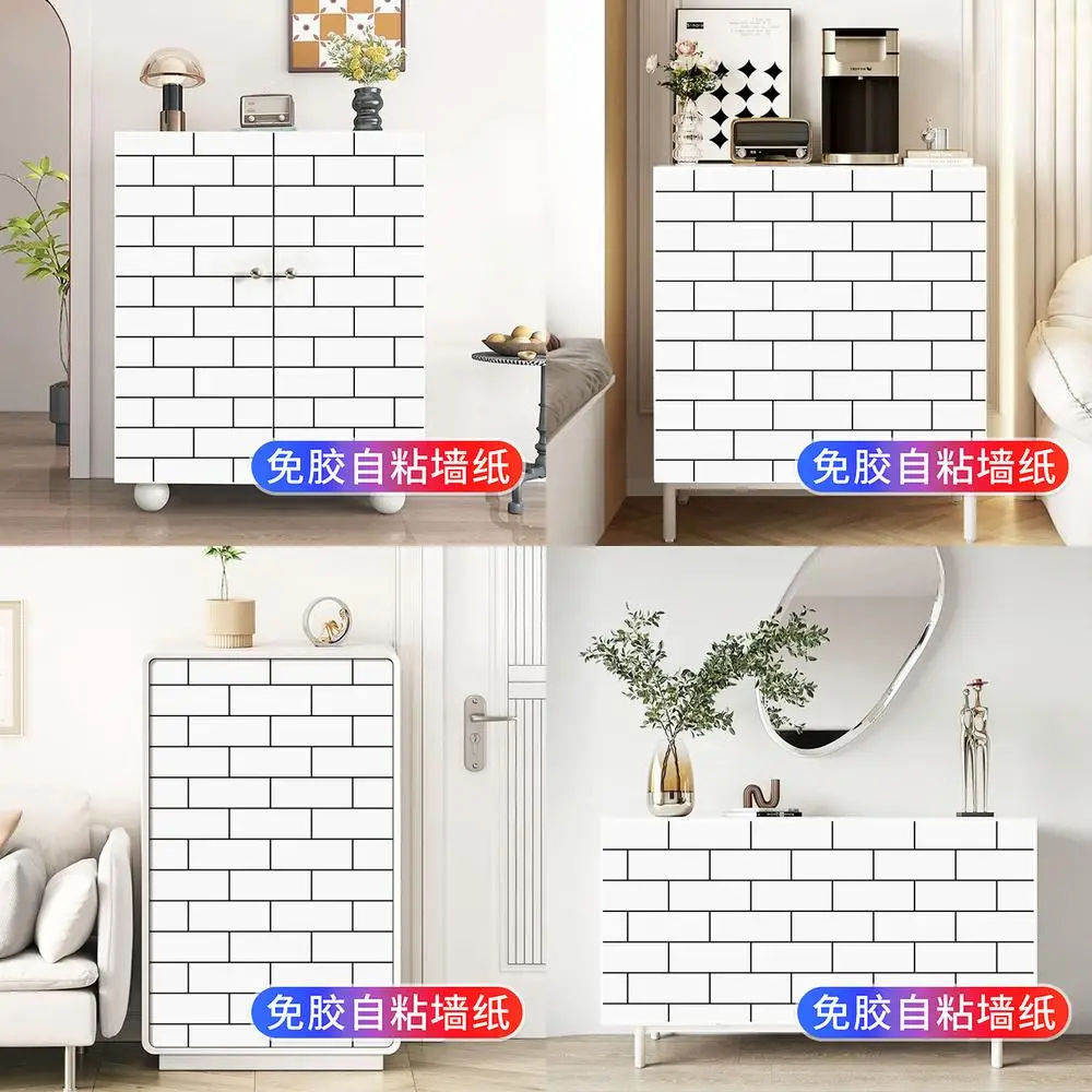 

Self Adhesive Wallpaper for Cabinet Doors Wardrobes Furniture Renovation Dormitory Closet Kitchen Waterproof Moisture Resistant