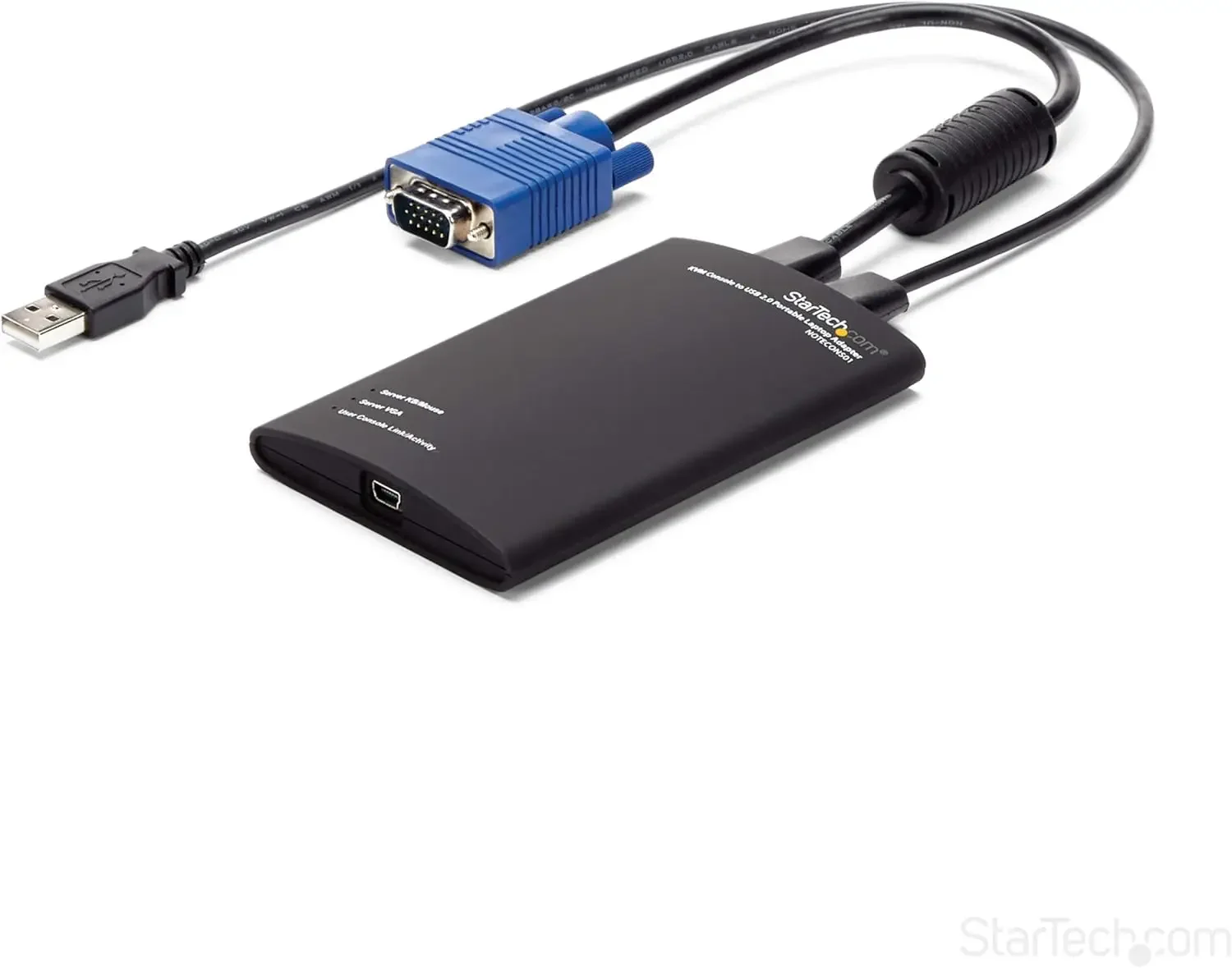 StarTech.com محول عربة تحطم الكمبيوتر المحمول المحمول لإدارة الخادم، وحدة تحكم USB/VGA KVM، Windows/Linux/MacOS - TAA