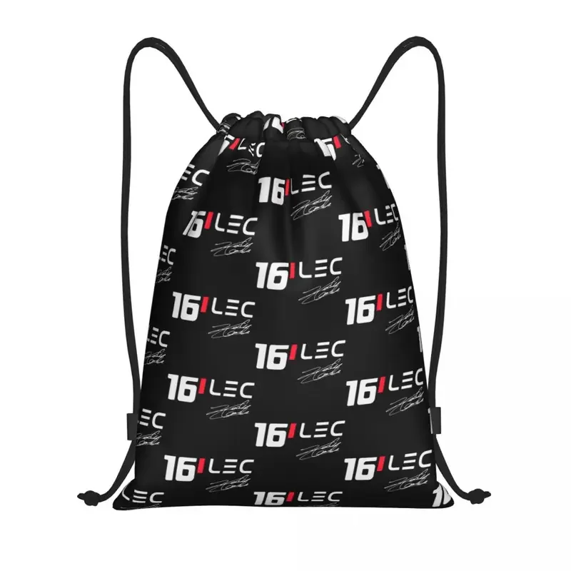 

Custom Charles Leclerc 16 Racing Car Drawstring Bags for Shopping Yoga Backpacks Men Women Sports Gym Sackpack