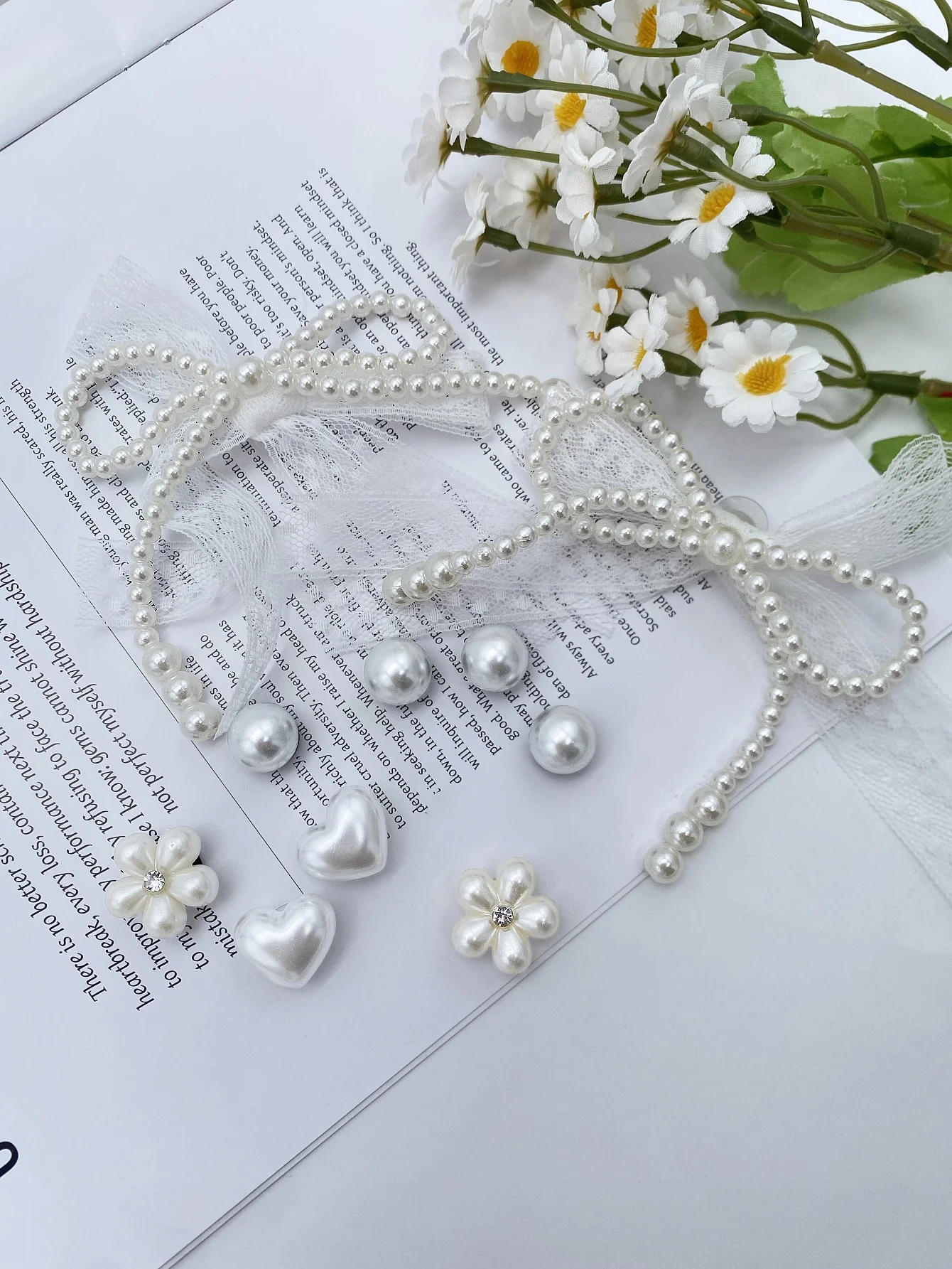 10 ribbon bow, ABS heart, pearl, flower shoe buckle DIY decorations, multi-functional shoe clip accessories for women's sandals,
