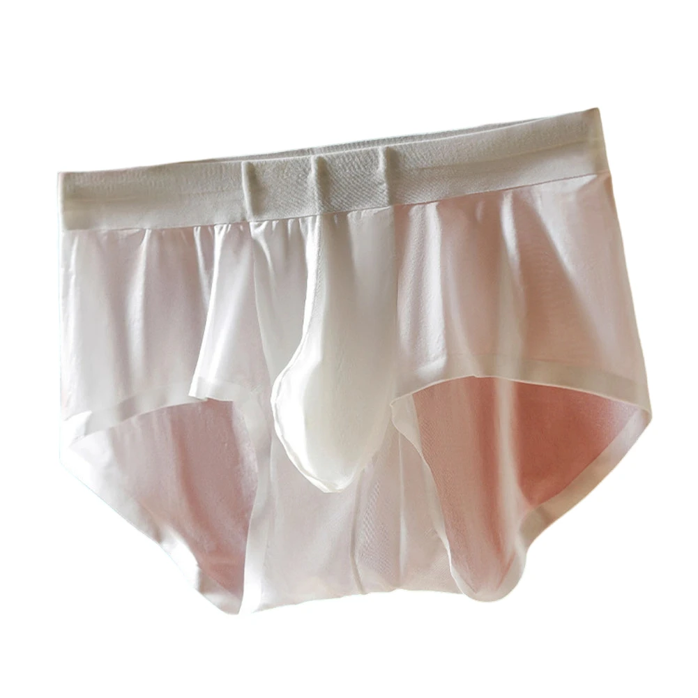 Men's Thin Seamless Ice Silk Sheer Briefs U Convex Pouch Panties Japanese Thongs Intimate Hot Novelty Breathable Adult Underwear