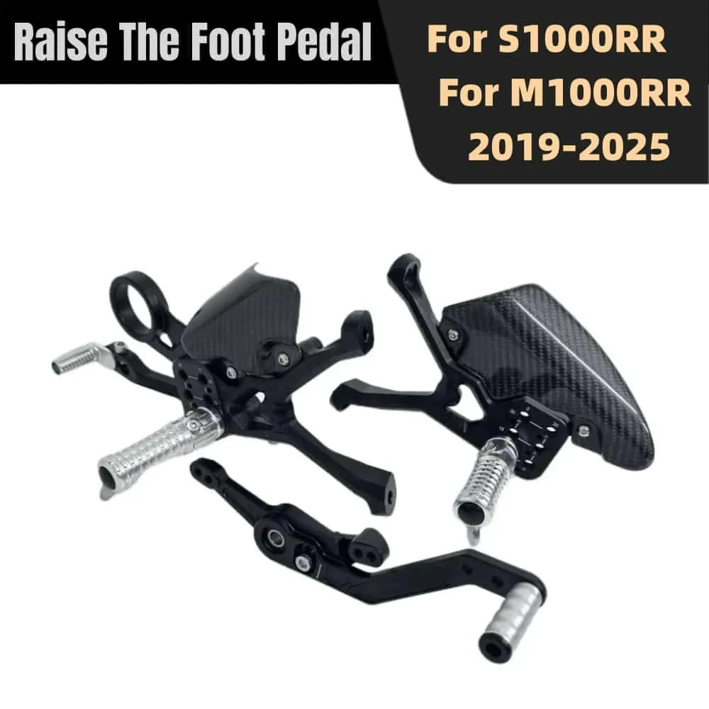

For BMW S1000RR S1000R M1000RR 2019-2025 Motorcycle Adjustable Carbon Fiber board Rear Set Foot Pegs Pedal Raise the foot pedal