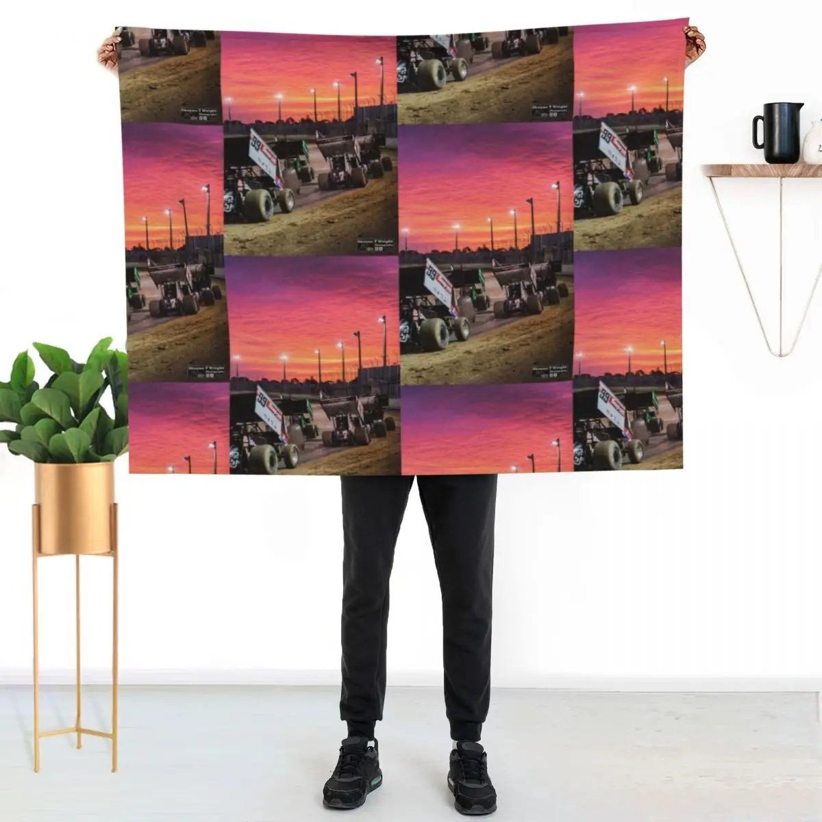 Sunset at the Speedway track. Throw Blanket Tourist Large Luxury Winter beds Summer Beddings For Sofa Thin Blankets