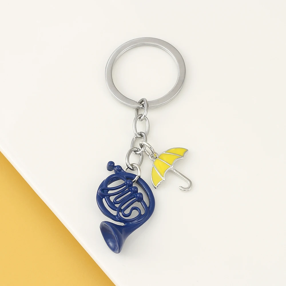 1pc HIMYM How I Met Your Mother Key Chain Yellow Umbrella mother Blue French Horn Keychain Key Ring Women Men Car Accessories