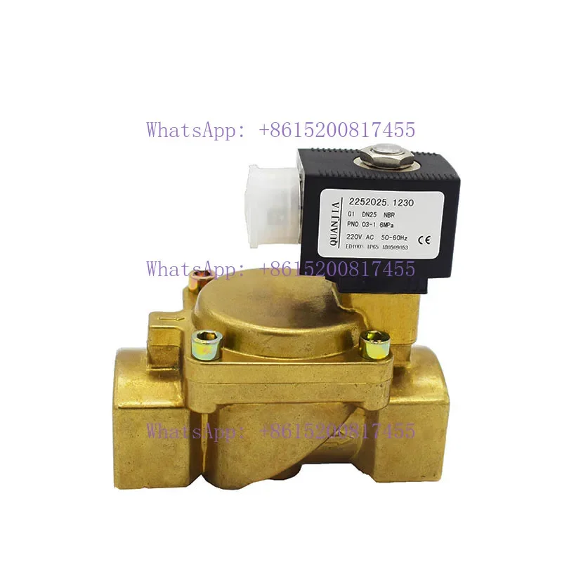 Two-position two-way normally closed brass pilot-operated diaphragm type thread solenoid valve for water