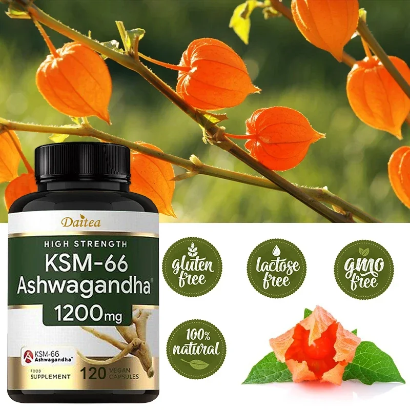 KSM-66 Ashwagandha Root Powder Extract, High Potency Black Pepper, Stress Relief, Adrenal & Thyroid Support - Vegetarian Non-GMO