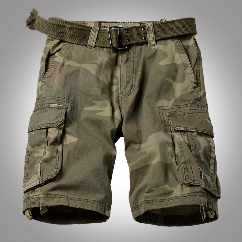 Shorts tácticos camuflaje woodland – Transpirables multibolsillo - imagen 2