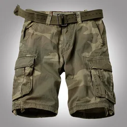 Men Outdoor Camouflage   Shorts Wear Resistant Breathable Multi-pocket Overalls Hiking Sports Shorts No Belt