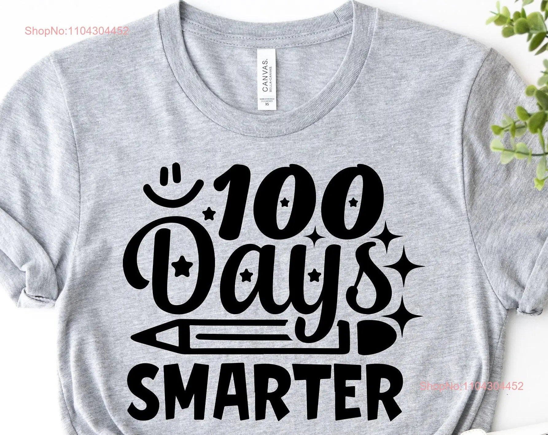 100 Days of School T Shirt Teacher Kids Toddler Smarter for Student Cute Pencil long or short sleeves