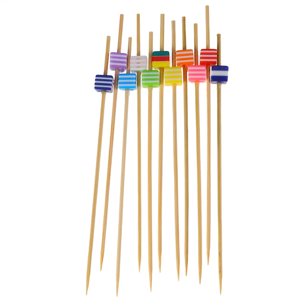 

100pcs Bamboo Fruit Picks Cocktail Sticks Drink Agitators Stirrer Glasses Elegant Shape Decor Garnish Bar KTV Clubs Home