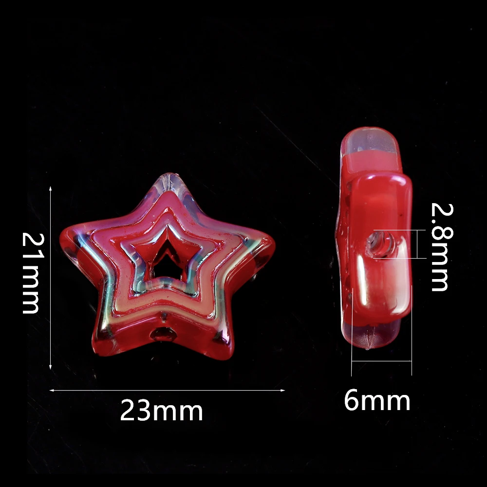 10-20pcs Cute Hollow Pentagram Star Acrylic Charms Spacer Bead Earrings Making Charm for Necklace Jewelry Making Accessory