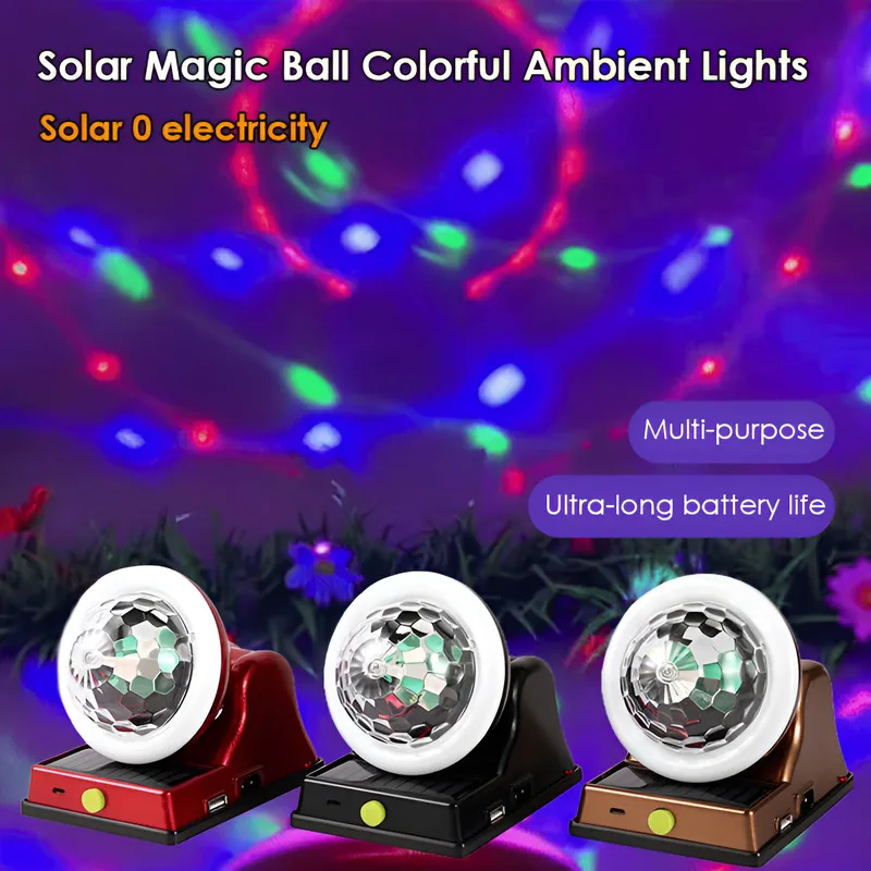 

Living Room Floor Dazzling Colorful Magic Light/7-color rotating LED light for decorating dance halls and karaoke rooms/Solar