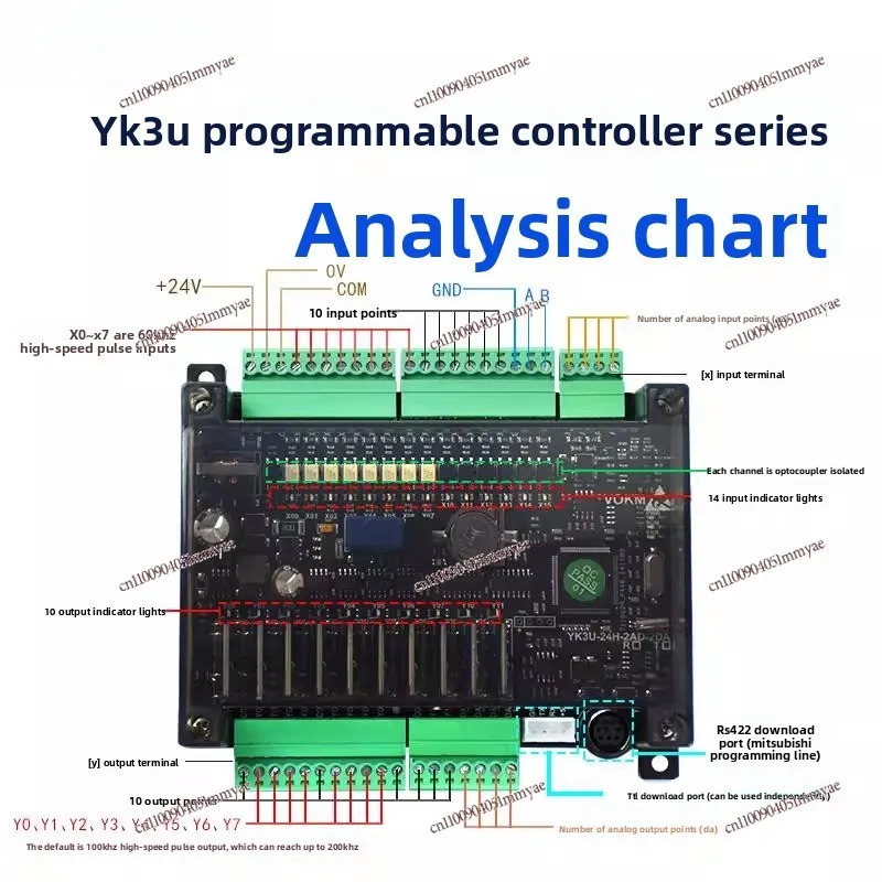PLC Programmable Industrial Control Board Temperature Control Analog 8-axis Pulse Domestic FX3U Small Micro Controller