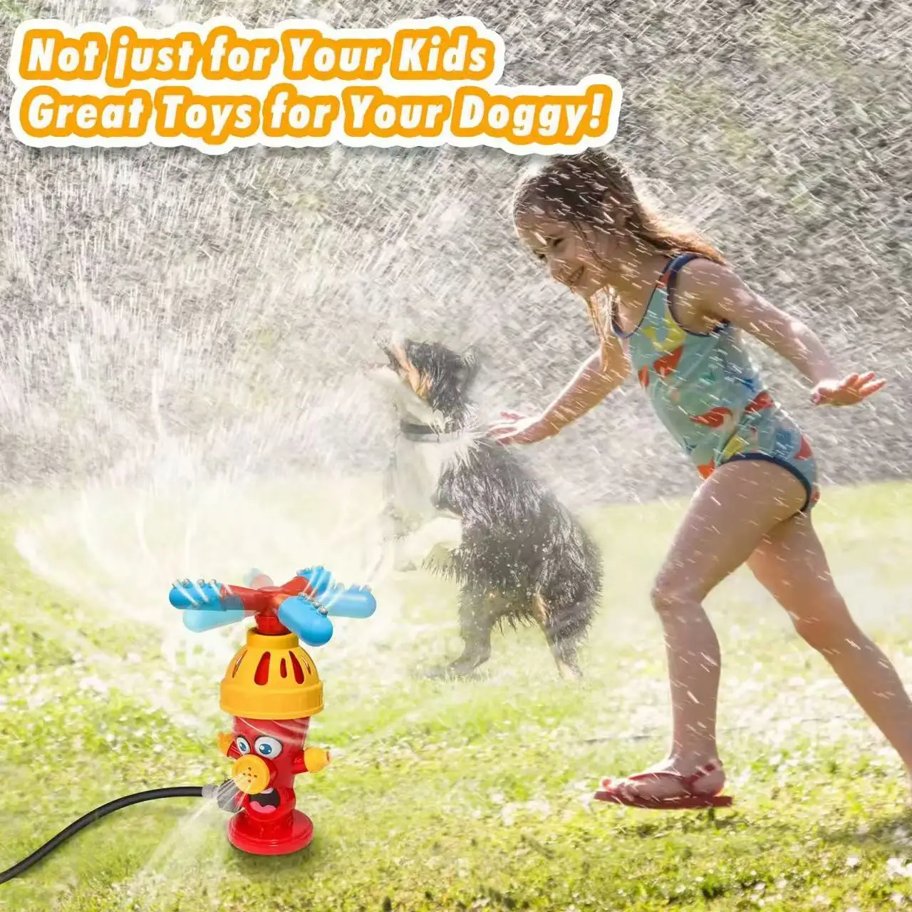 Jouet de pulvérisation d'eau de style bouche d'incendie, arroseur de jardin, pulvérisation d'eau extérieure, cour d'été, dessin animé, jouet de bain pour enfants