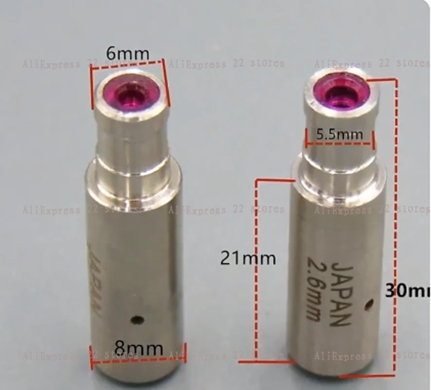 1PC WEDM Ruby Electrode Pipe Guide Dies 6*8*30mm Ceramic Diameter 0.1mm-3.0mm for EDM Wire Cut Drilling Machine