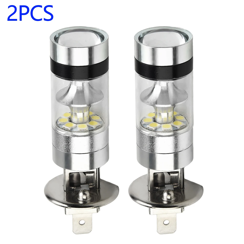 H1 LED Fog Light Bulbs 2pcs 100W Total 20 For SMD 5W per Lamp for DRL and Front Fog Driving Applications 6000K